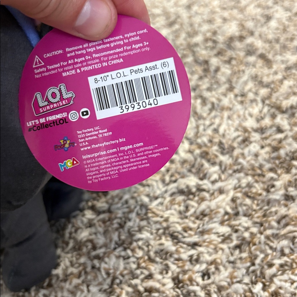 Brand new with tags ..L.O.L. Surprise! Gray and Black Bat 🦇 Cat Plush Toy - Picture 6 of 7